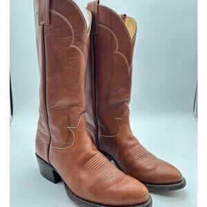 Tony Lama 6084 Brown Marble Leather Western Cowboy Boot Size 6 D Men  / Woman 8